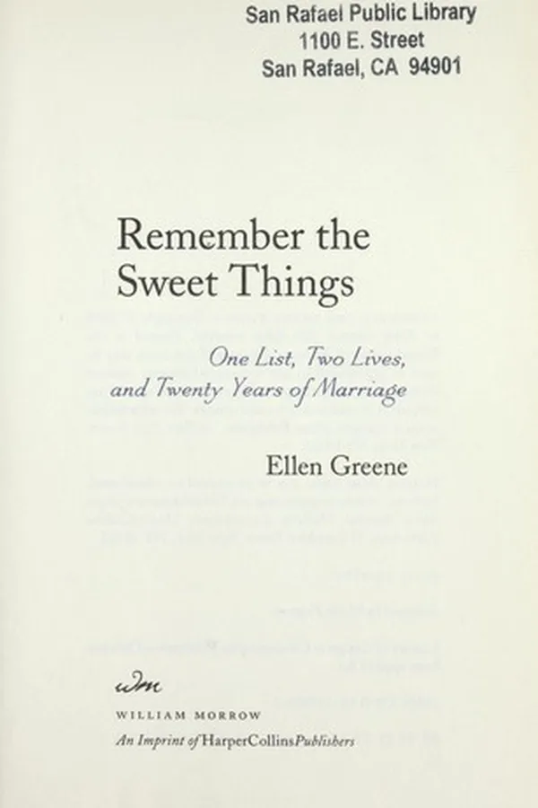 Capa de Remember the sweet things