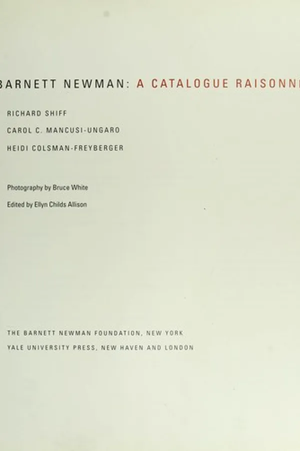 Capa de Barnett Newman