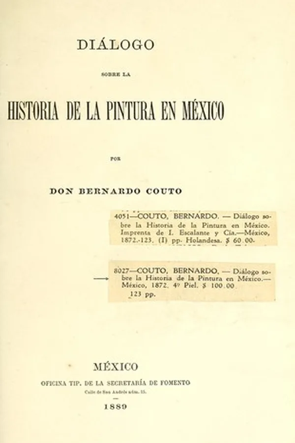 Capa de Diálogo sobre la historia de la pintura en México
