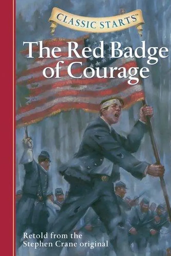 Capa de The red badge of courage / retold from the Stephen Crane original ; abridged by Oliver Ho ; illustrated by Jamel Akib ; afterword by Arthur Pober
