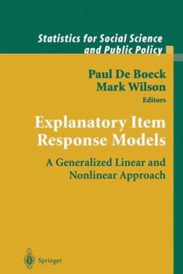 Capa de Explanatory Item Response Models A Generalized Linear And Nonlinear Approach