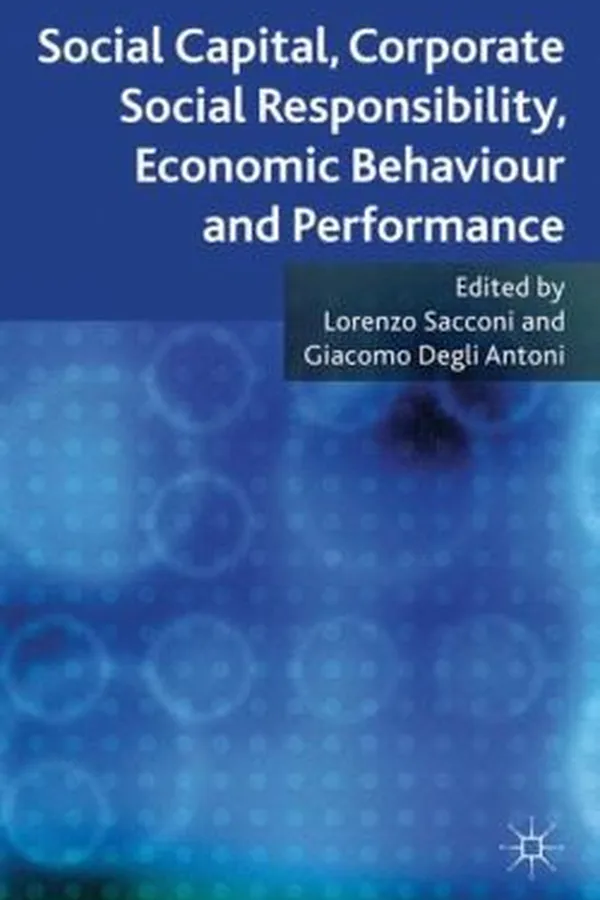 Capa de Social Capital Corporate Social Responsibility Economic Behaviour And Performance