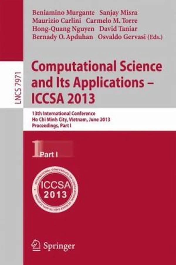 Capa de Computational Science And Its Applications 2013 13th International Conference Ho Chi Minh City Vietnam June 2427 2013 Proceedings