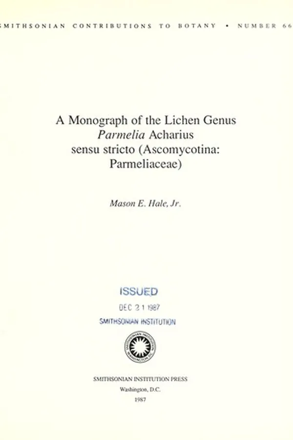 Capa de A monograph of the lichen genus Parmelia Acharius sensu stricto (Ascomycotina: Parmeliaceae)