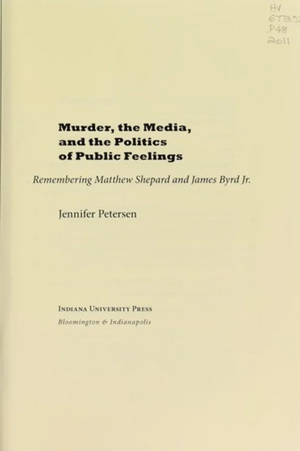 Capa de Murder, the media, and the politics of public feelings