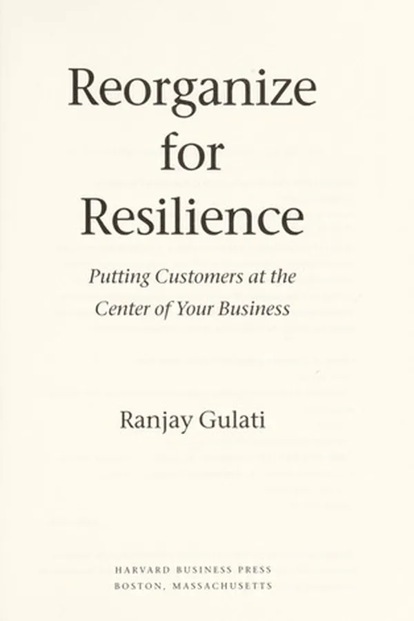 Capa de Reorganize for resilience