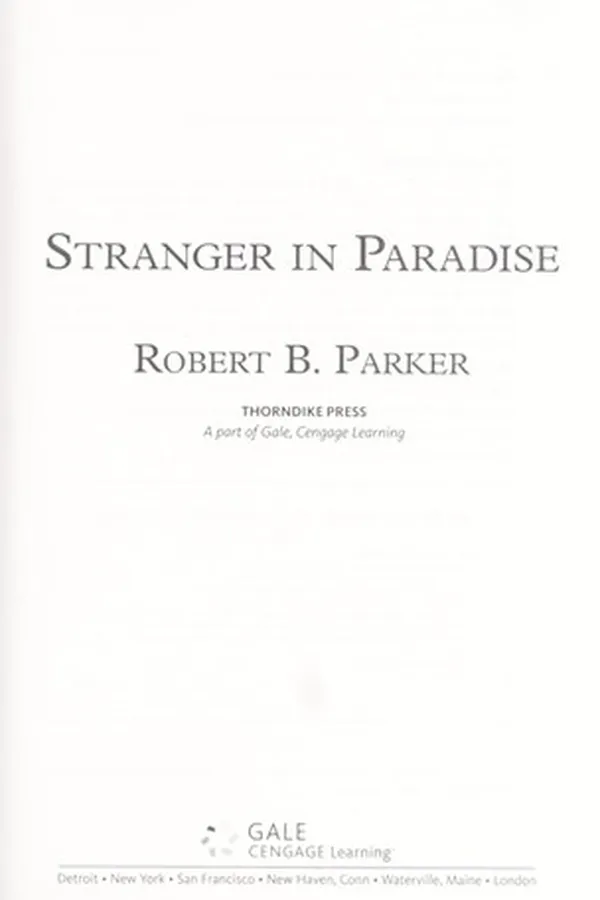 Capa de Stranger in Paradise (Jesse Stone)