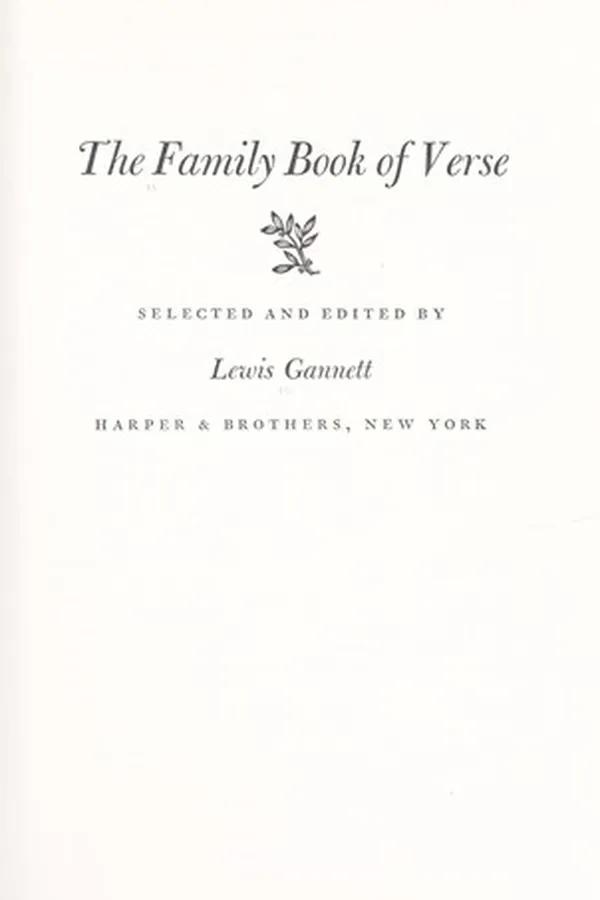 Capa de The family book of verse