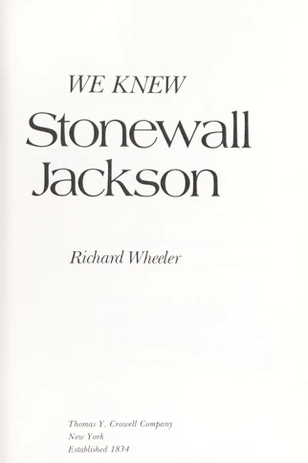 Capa de We knew Stonewall Jackson