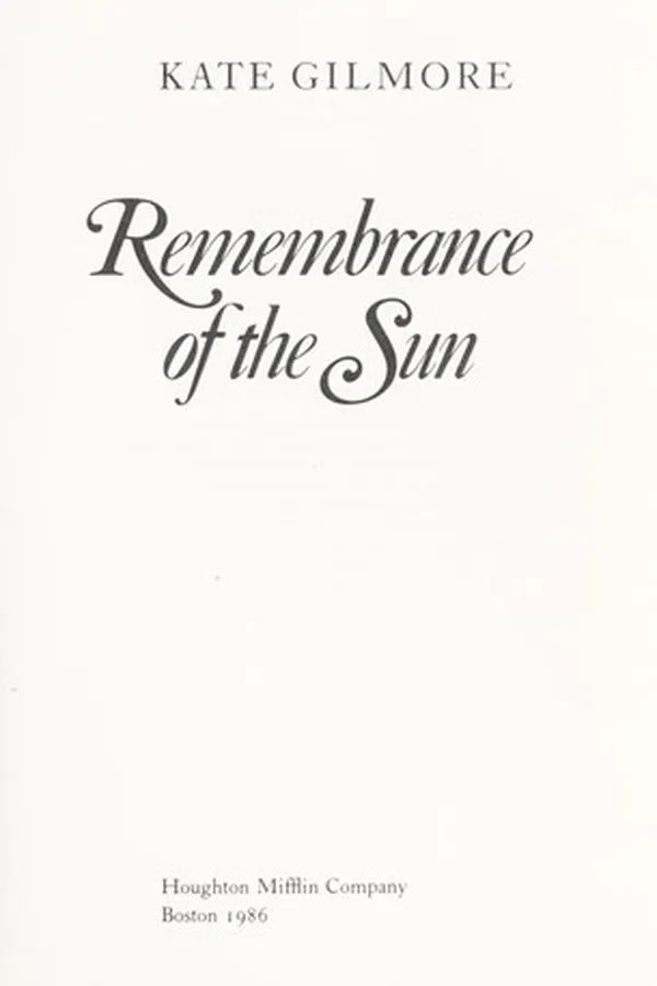 Capa de Remembrance of the sun
