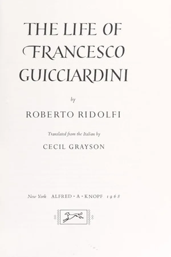 Capa de Vita di Francesco Guicciardini