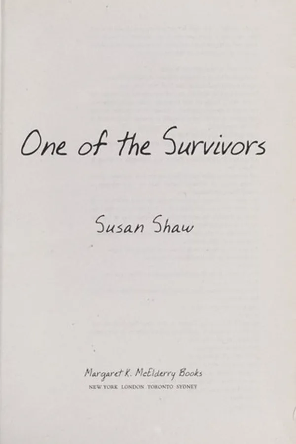 Capa de One of the survivors