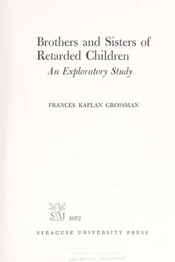 Capa de Brothers and sisters of retarded children