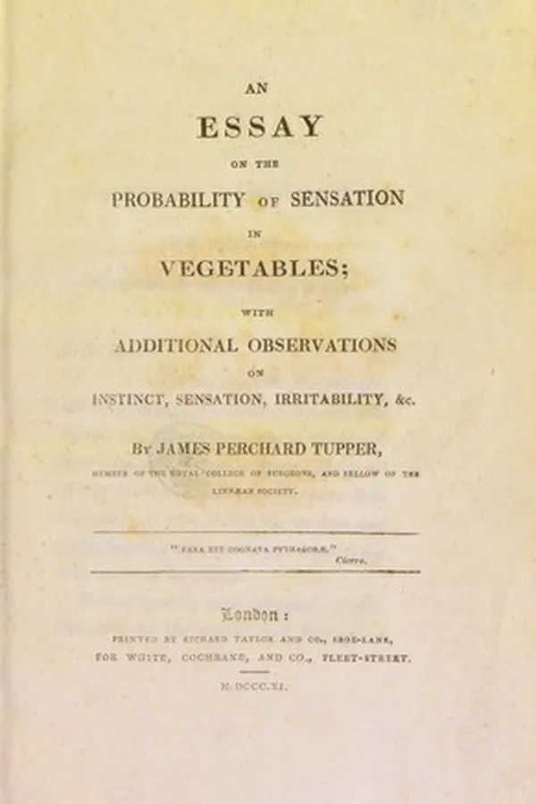 Capa de An essay on the probability of sensation in vegetables