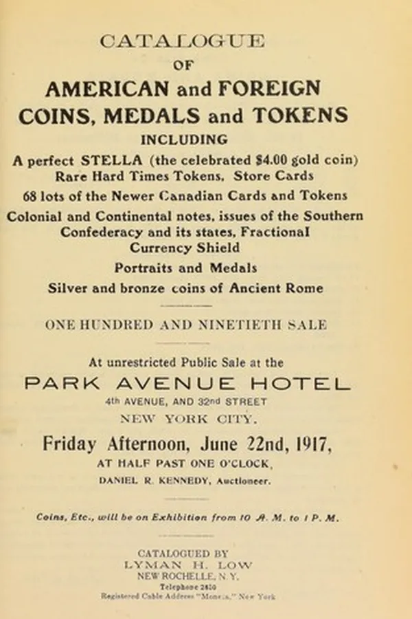 Capa de Catalogue of American and Foreign coins, medals, and tokens