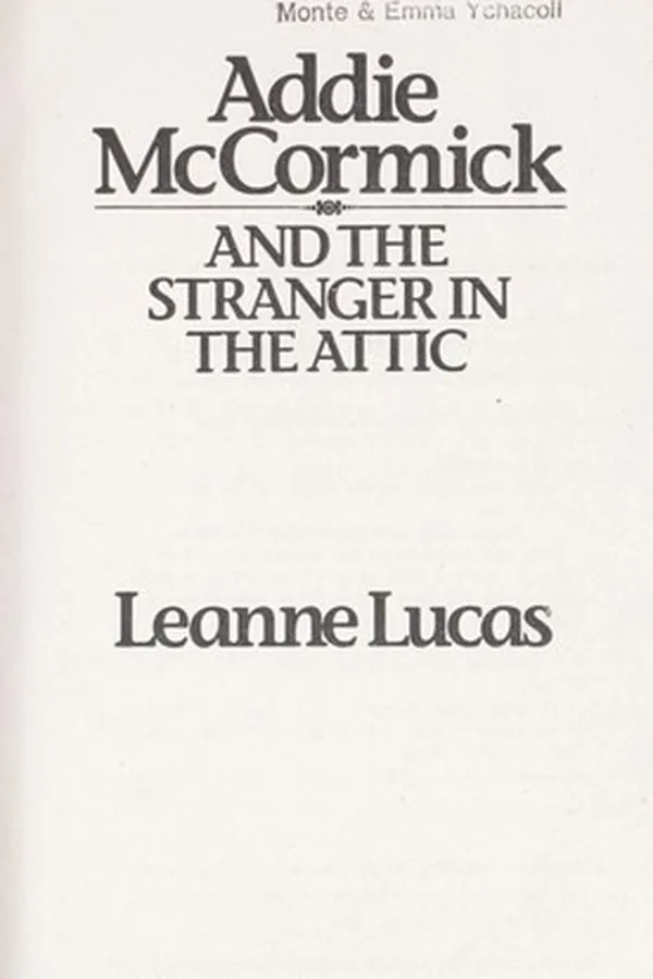 Capa de Addie McCormick and the stranger in the attic