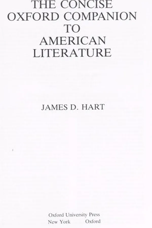 Capa de The concise Oxford companion to American literature