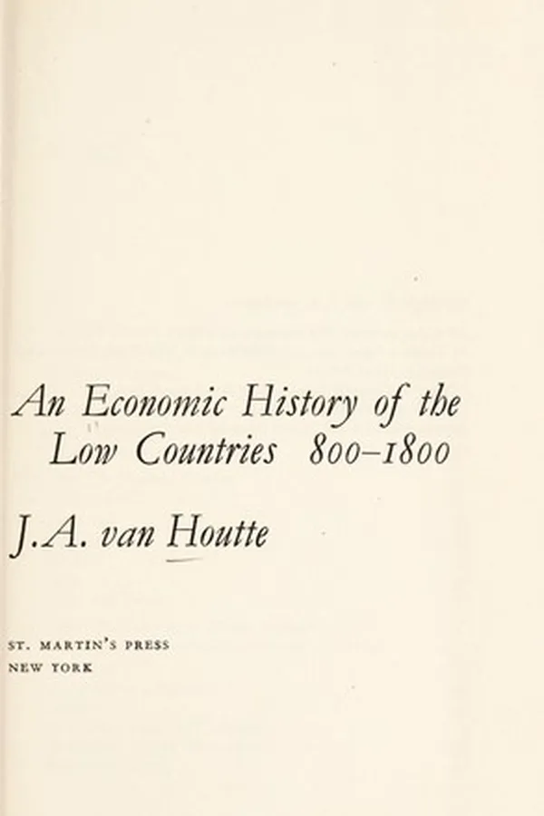 Capa de An economic history of the Low Countries 800-1800