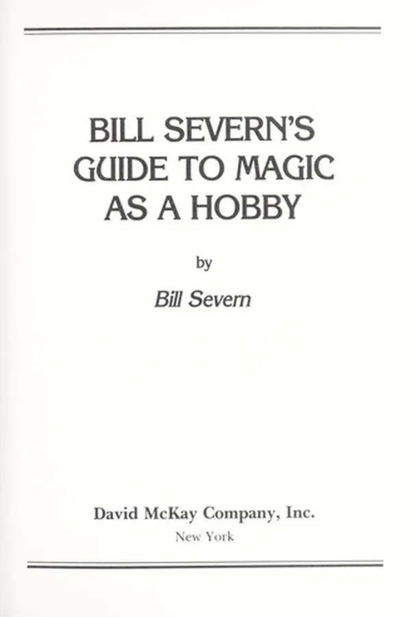 Capa de Bill Severn's Guide to magic as a hobby