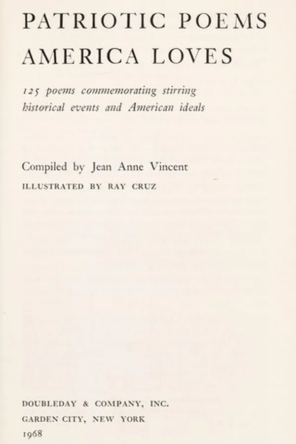 Capa de Patriotic poems America loves: 125 poems commemorating stirring historical events and American ideals