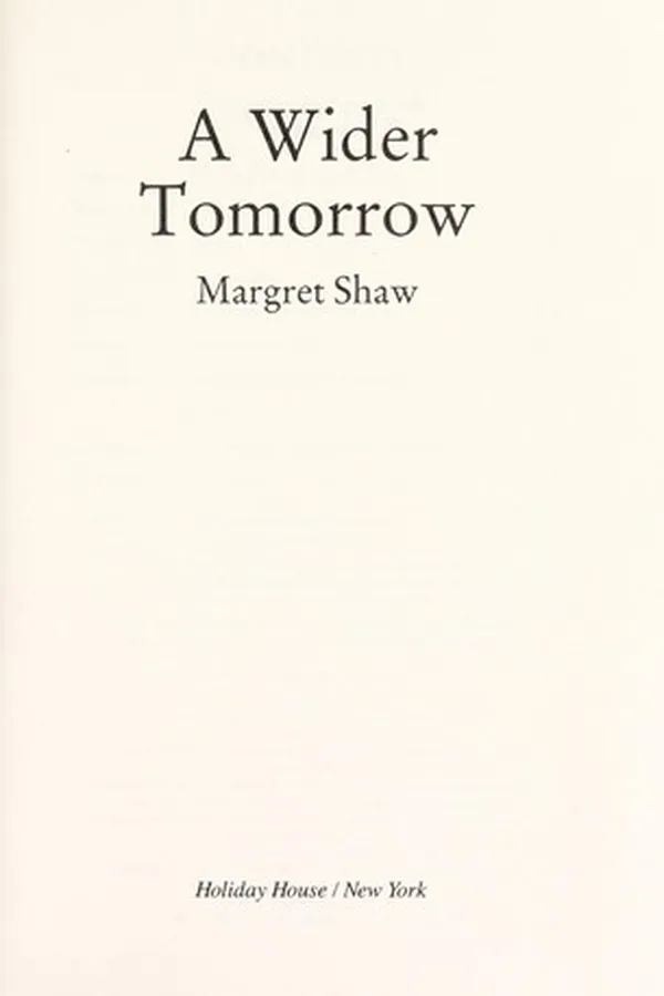 Capa de A wider tomorrow