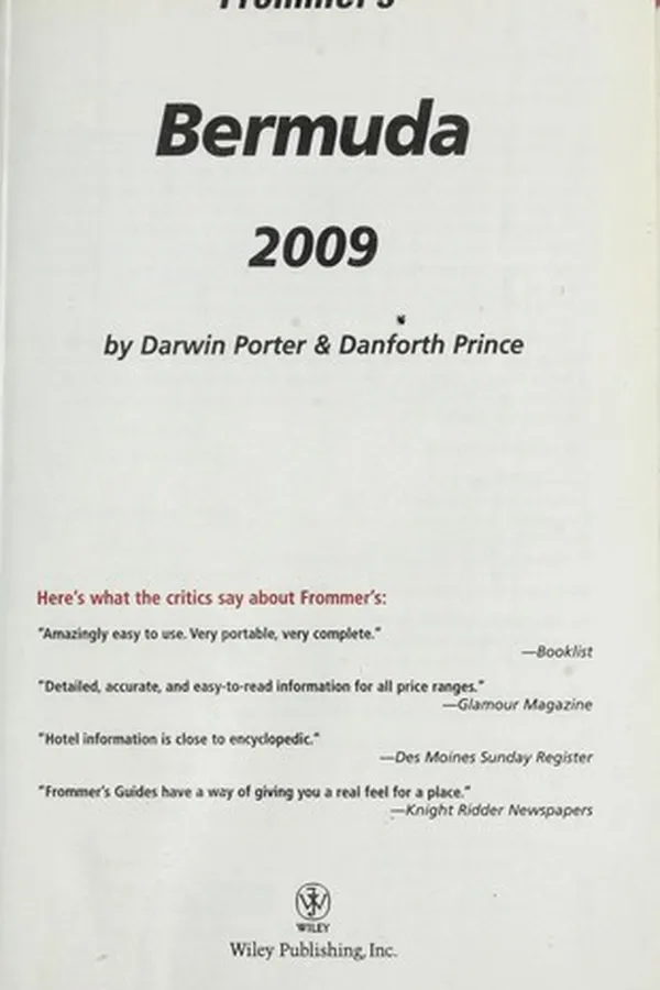 Capa de Frommer's Bermuda 2009