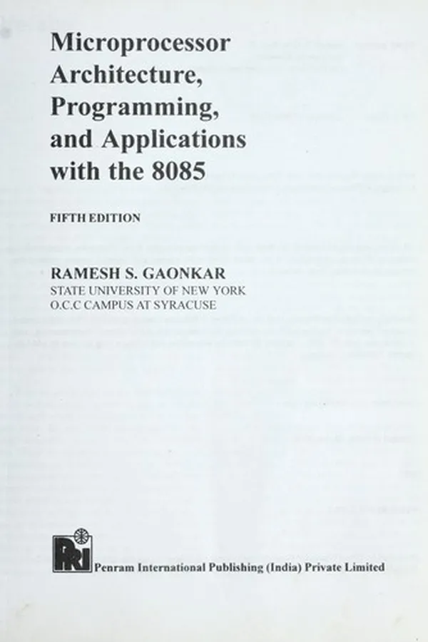 Cover of Microprocessor architecture, programming, and applications with the 8085