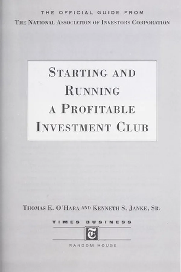 Capa de Starting and running a profitable investment club