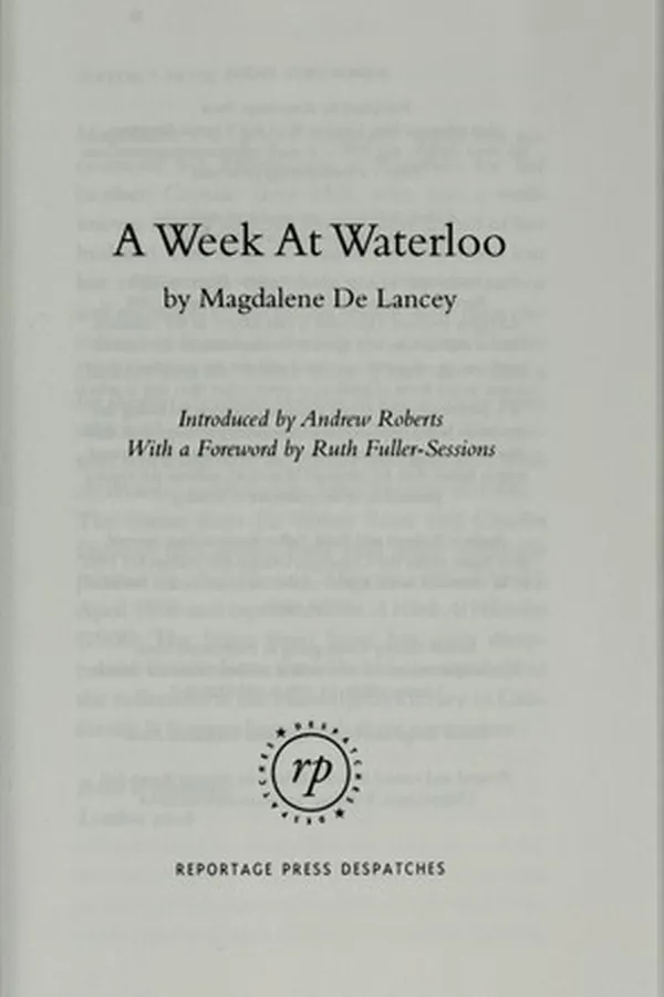 Capa de A week at Waterloo