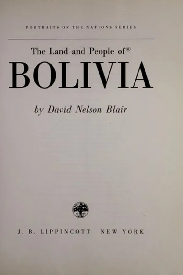Capa de The land and people of Bolivia