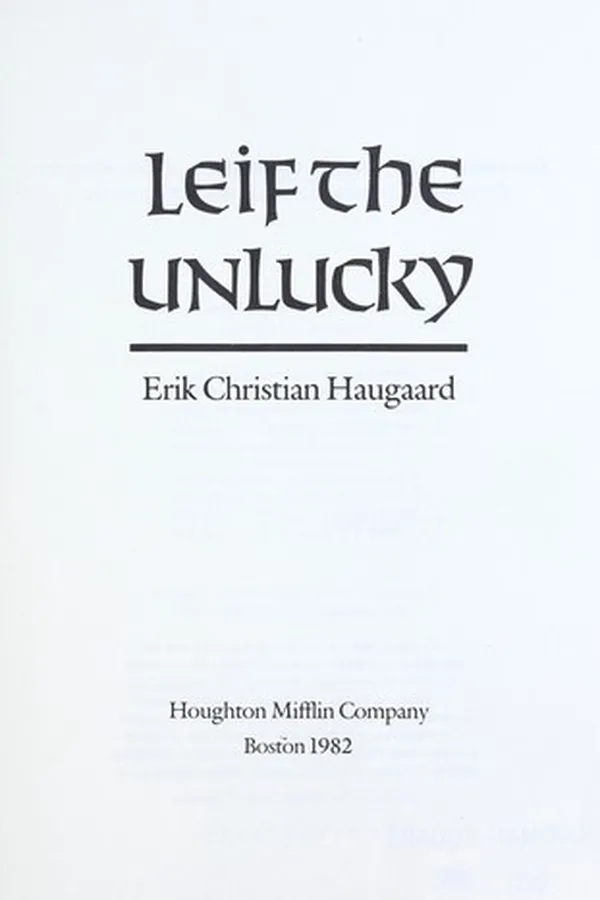 Capa de Leif the unlucky