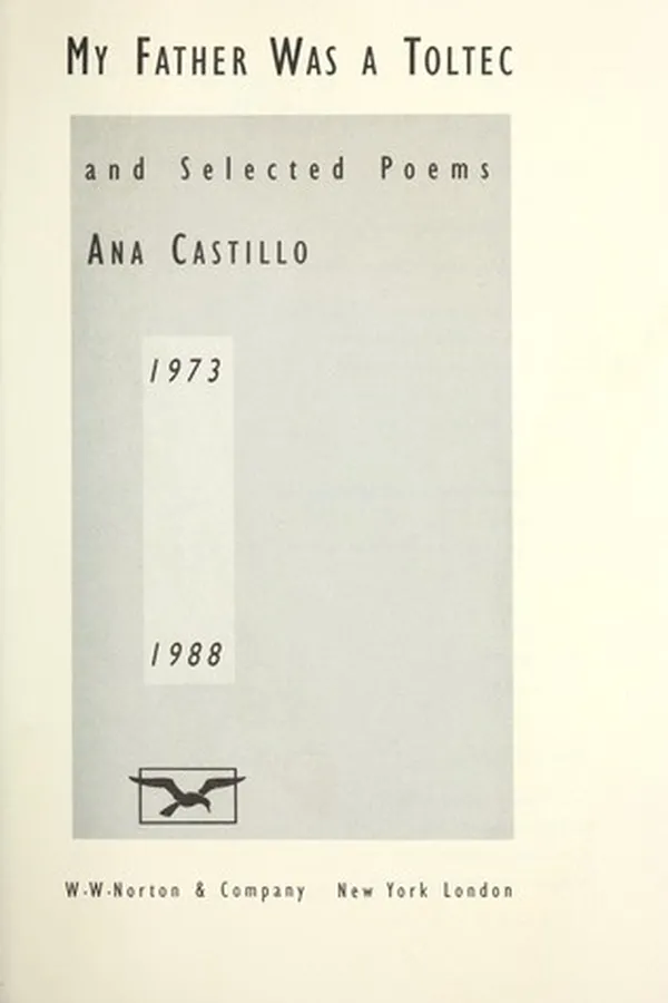 Capa de My father was a Toltec and selected poems, 1973-1988