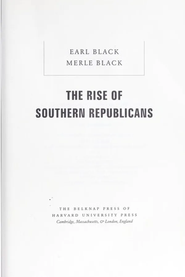 Capa de The rise of Southern Republicans
