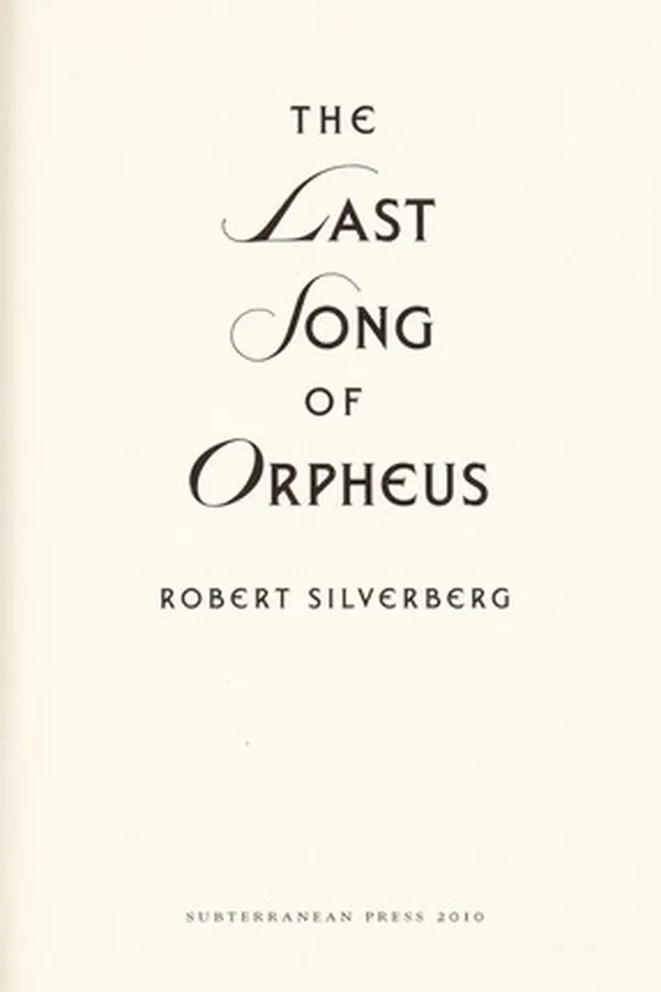 Capa de The last song of Orpheus