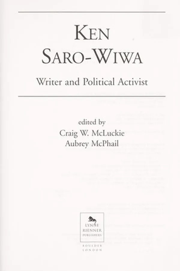 Capa de Ken Saro-Wiwa : writer and political activist