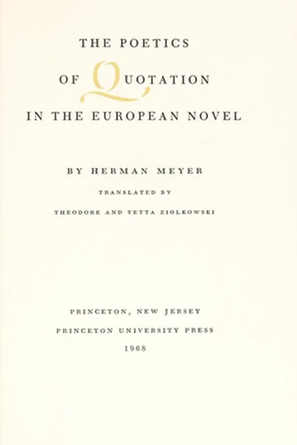 Capa de The poetics of quotation in the European novel