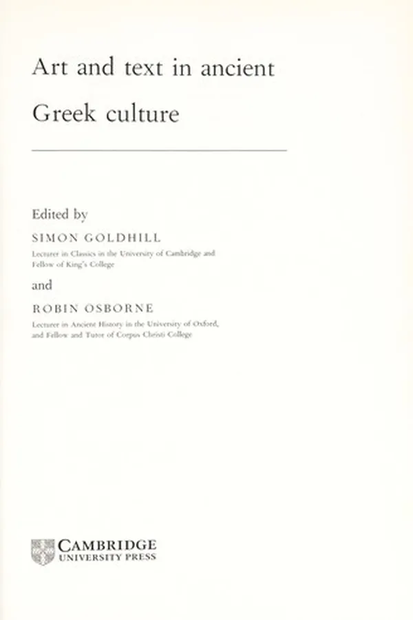 Capa de Art and text in ancient Greek culture
