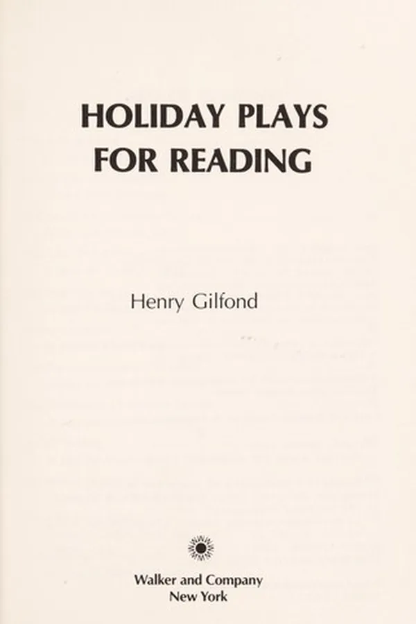 Capa de Holiday plays for reading