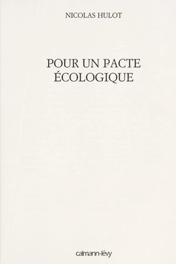 Capa de Pour un pacte e cologique