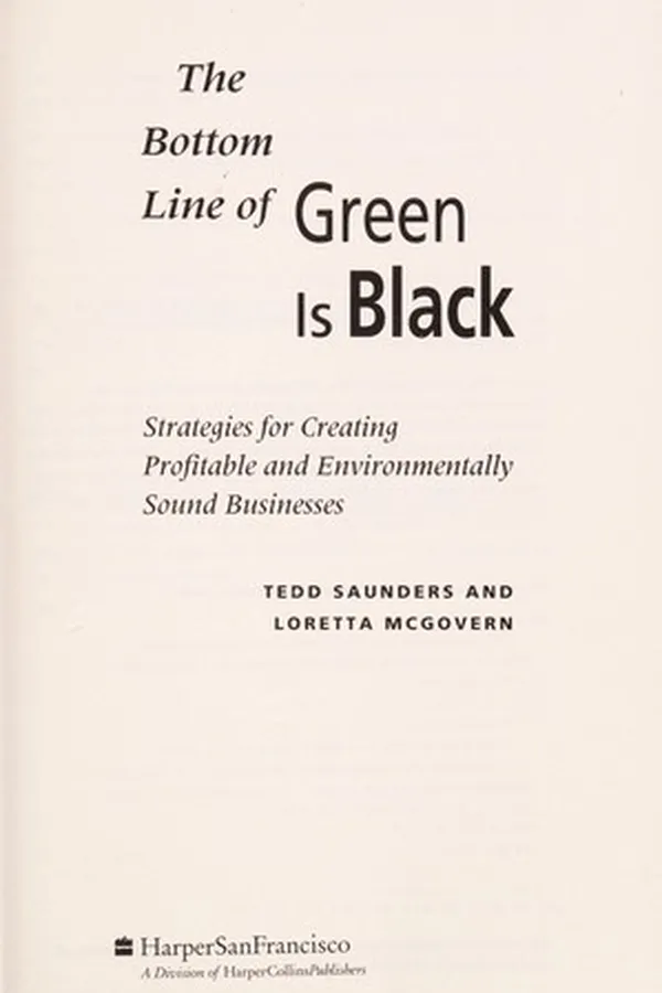 Capa de The bottom line of green is black
