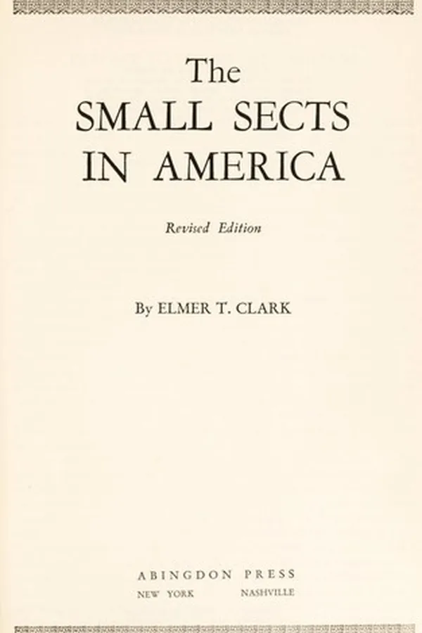 Capa de The small sects in America