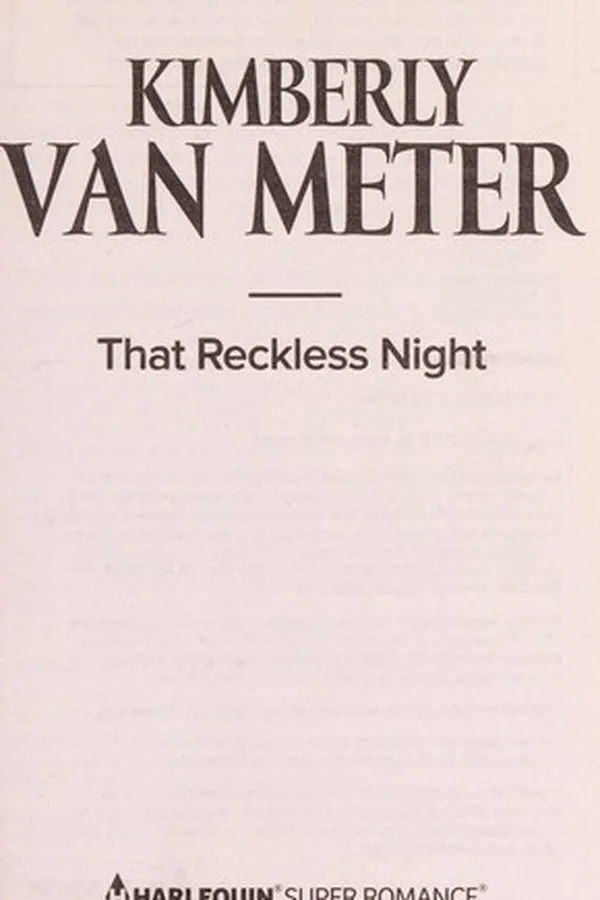 Capa de That reckless night