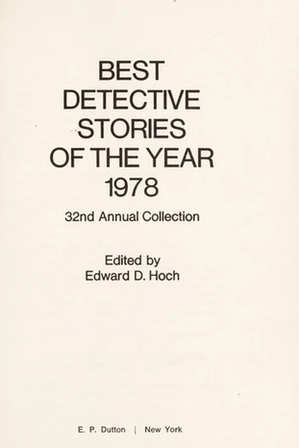 Capa de Best Detective Stories of the Year, 1978