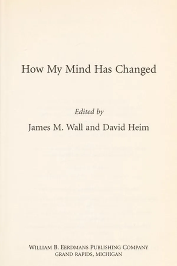 Cover of How my mind has changed
