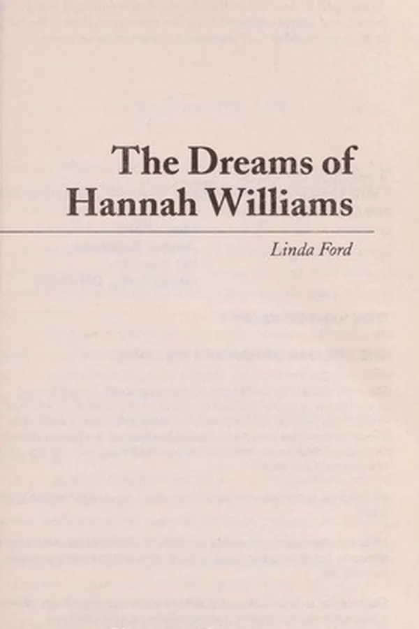 Capa de The dreams of Hannah Williams