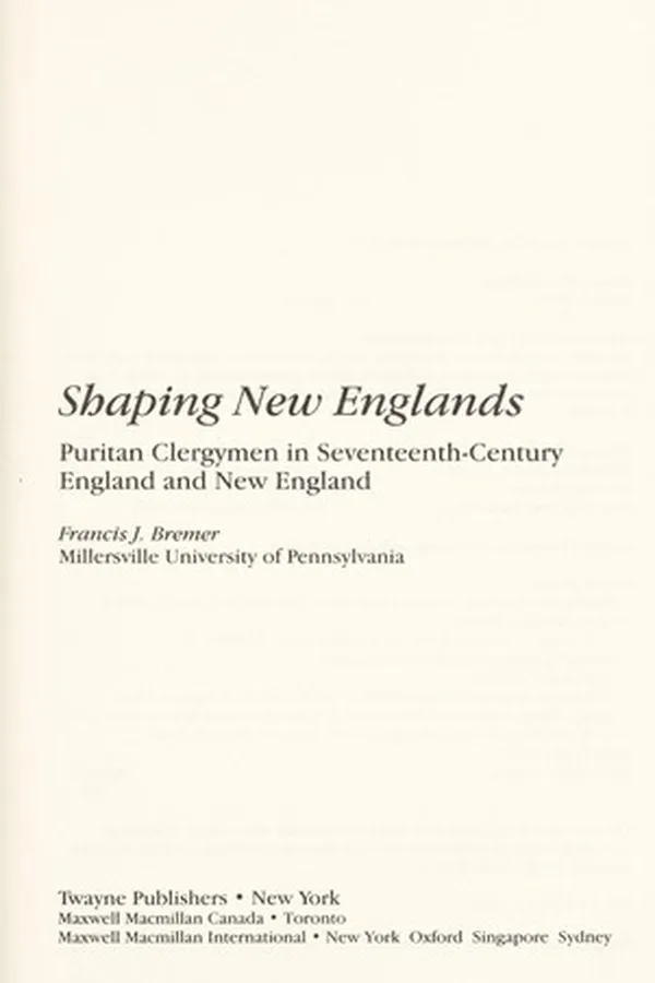Capa de Shaping New Englands