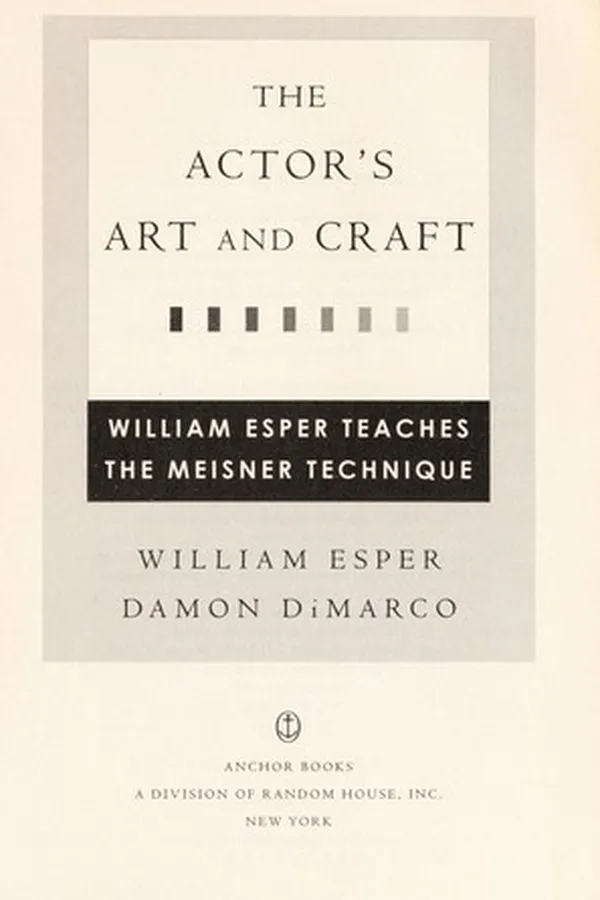 Capa de The actor's art and craft