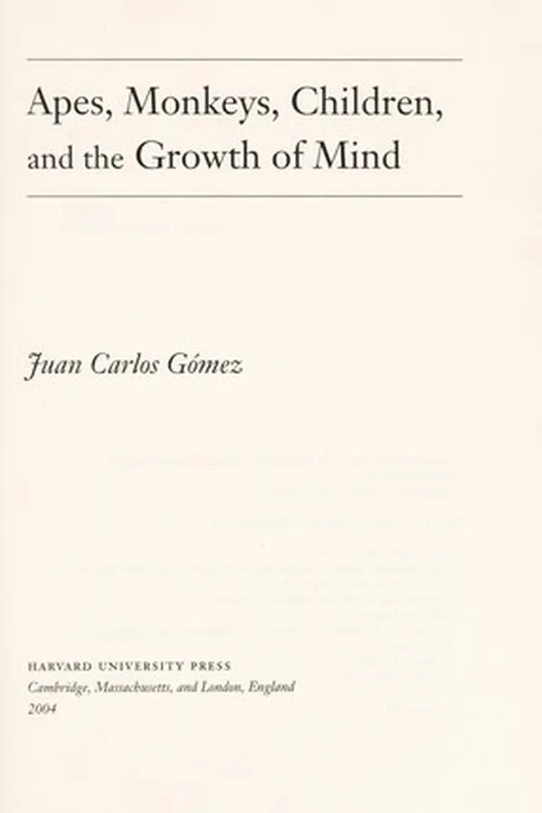 Capa de Apes, monkeys, children, and the growth of mind