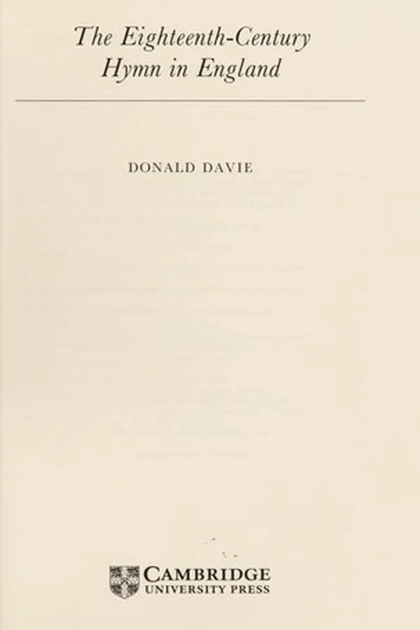 Capa de The eighteenth-century hymn in England