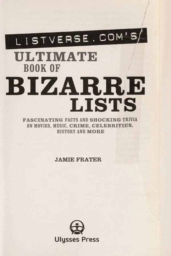 Capa de Listverse.com's ultimate book of bizarre lists